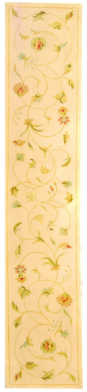 Safavieh French Hand Tufted Silk & Wool Runner Rug - Elegant Floral Design For Hallways, 2.5' X 12' Assorted Silk And Wool Ft237a-212