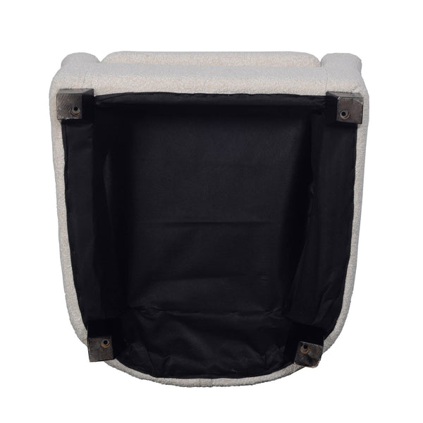 Lh Imports Carmen Club Chair - Elegant Boucle Cream Design With Cozy Pillow For Stylish Home Decor Upgrade Beige Polyester,Acrylic,Pu Foam,Pinewood,Plywood Fth024-chair