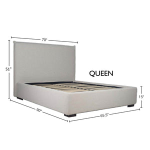 Lh Imports Allure Storage Queen Bed - Maya Oatmeal: Elegant Design With Ample Storage For Stylish Home Decor Beige Wood,Metal,Polyester,Linen,Gas Lift,Pu Foam,Polyester Fiber Fth032q