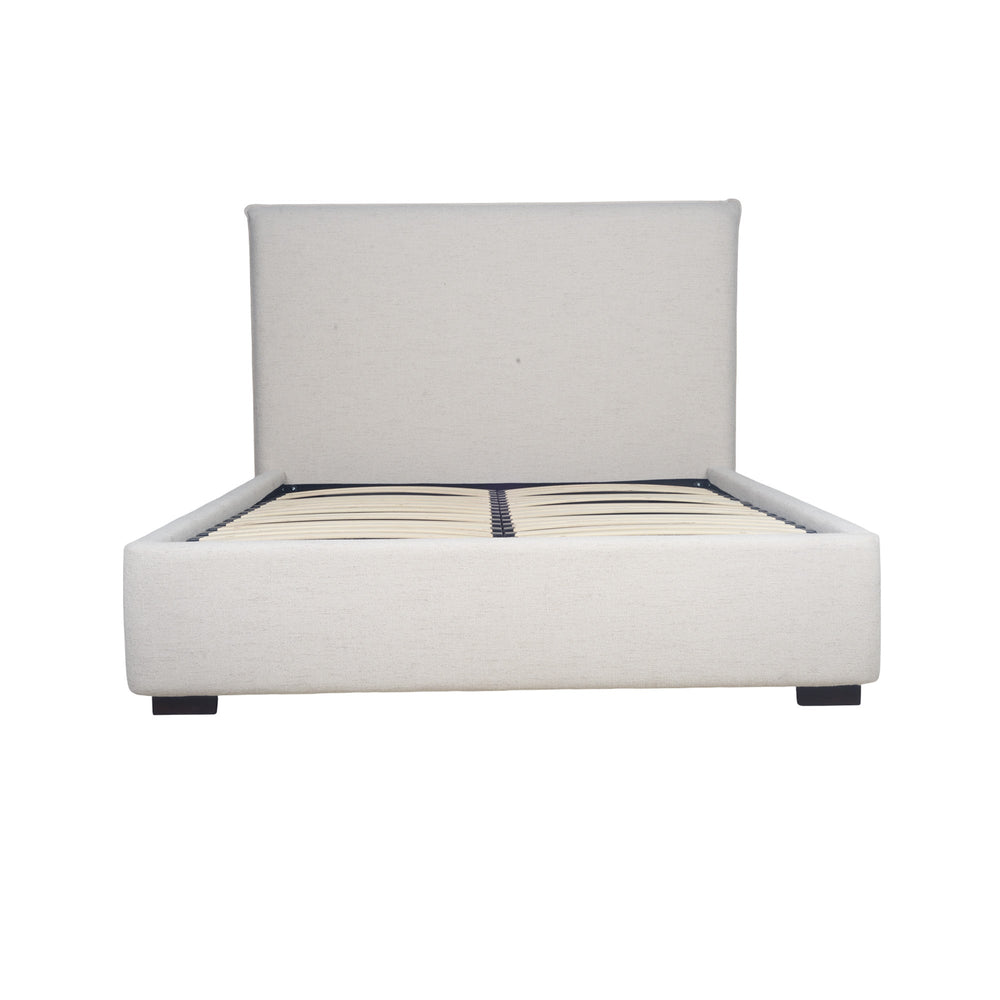Lh Imports Allure Storage Queen Bed - Maya Oatmeal: Elegant Design With Ample Storage For Stylish Home Decor Beige Wood,Metal,Polyester,Linen,Gas Lift,Pu Foam,Polyester Fiber Fth032q