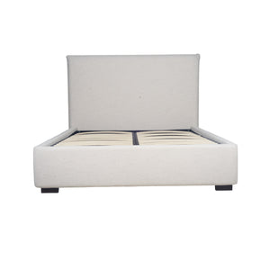 Lh Imports Allure Storage Queen Bed - Maya Oatmeal: Elegant Design With Ample Storage For Stylish Home Decor Beige Wood,Metal,Polyester,Linen,Gas Lift,Pu Foam,Polyester Fiber Fth032q