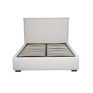 Lh Imports Allure Storage Queen Bed - Maya Oatmeal: Elegant Design With Ample Storage For Stylish Home Decor Beige Wood,Metal,Polyester,Linen,Gas Lift,Pu Foam,Polyester Fiber Fth032q
