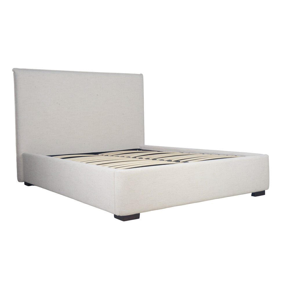 Lh Imports Allure Storage Queen Bed - Maya Oatmeal: Elegant Design With Ample Storage For Stylish Home Decor Beige Wood,Metal,Polyester,Linen,Gas Lift,Pu Foam,Polyester Fiber Fth032q