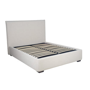 Lh Imports Allure Storage Queen Bed - Maya Oatmeal: Elegant Design With Ample Storage For Stylish Home Decor Beige Wood,Metal,Polyester,Linen,Gas Lift,Pu Foam,Polyester Fiber Fth032q