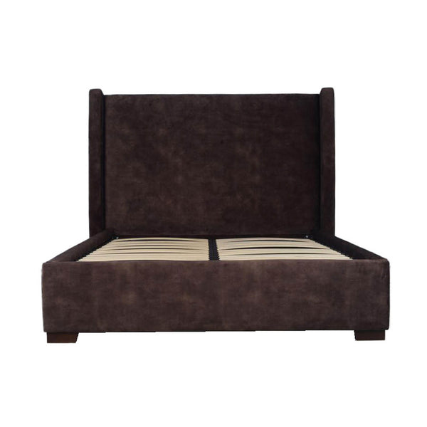 Lh Imports Cora Storage King Bed - Luxurious Velvet Design For Elegant Home Decor And Maximum Storage Space Brown Plywood,Mdf,Rubberwood,Metal,Polyester,Linen,Gas Lift,Pu Foam,Polyester Fiber Fth034k