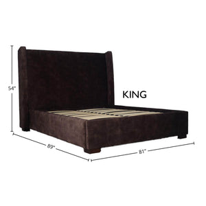 Lh Imports Cora Storage King Bed - Luxurious Velvet Design For Elegant Home Decor And Maximum Storage Space Brown Plywood,Mdf,Rubberwood,Metal,Polyester,Linen,Gas Lift,Pu Foam,Polyester Fiber Fth034k