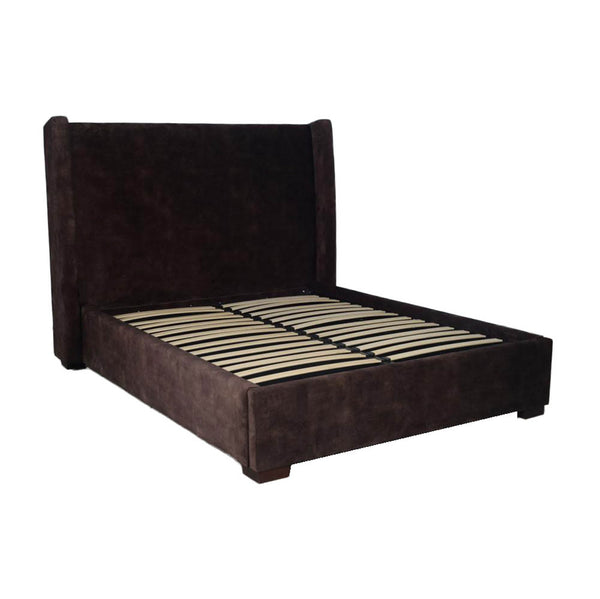 Lh Imports Cora Storage King Bed - Luxurious Velvet Design For Elegant Home Decor And Maximum Storage Space Brown Plywood,Mdf,Rubberwood,Metal,Polyester,Linen,Gas Lift,Pu Foam,Polyester Fiber Fth034k