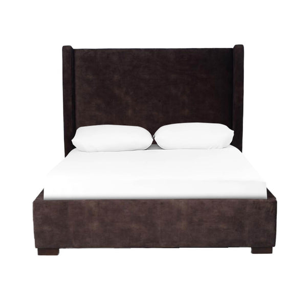 Lh Imports Cora Storage King Bed - Luxurious Velvet Design For Elegant Home Decor And Maximum Storage Space Brown Plywood,Mdf,Rubberwood,Metal,Polyester,Linen,Gas Lift,Pu Foam,Polyester Fiber Fth034k