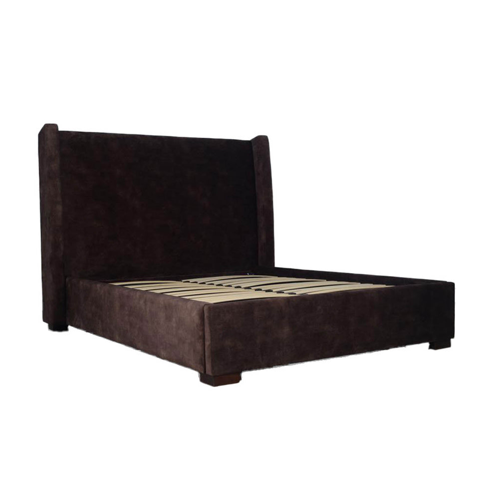 Lh Imports Cora Storage King Bed - Luxurious Velvet Design For Elegant Home Decor And Maximum Storage Space Brown Plywood,Mdf,Rubberwood,Metal,Polyester,Linen,Gas Lift,Pu Foam,Polyester Fiber Fth034q