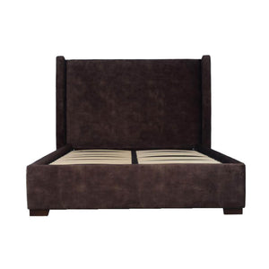 Lh Imports Cora Storage King Bed - Luxurious Velvet Design For Elegant Home Decor And Maximum Storage Space Brown Plywood,Mdf,Rubberwood,Metal,Polyester,Linen,Gas Lift,Pu Foam,Polyester Fiber Fth034q