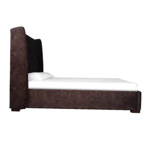 Lh Imports Cora Storage King Bed - Luxurious Velvet Design For Elegant Home Decor And Maximum Storage Space Brown Plywood,Mdf,Rubberwood,Metal,Polyester,Linen,Gas Lift,Pu Foam,Polyester Fiber Fth034q