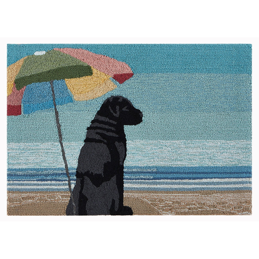 Trans Ocean Liora Manne Frontporch Coastal Dog Mat - Hand Tufted Indoor/Outdoor Rug With Colorful Umbrella Design Multi Polyester,Acrylic Ftp12449544