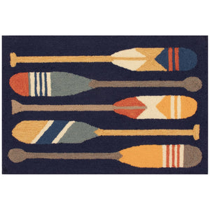 Trans Ocean Liora Manne Frontporch Nautical Paddles Indoor/Outdoor Mat - Vibrant Boating Design For Any Space Navy Polyester,Acrylic Ftp12450833