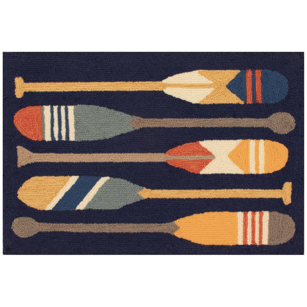 Trans Ocean Liora Manne Frontporch Nautical Paddles Indoor/Outdoor Mat - Vibrant Boating Design For Any Space Navy Polyester,Acrylic Ftp12450833