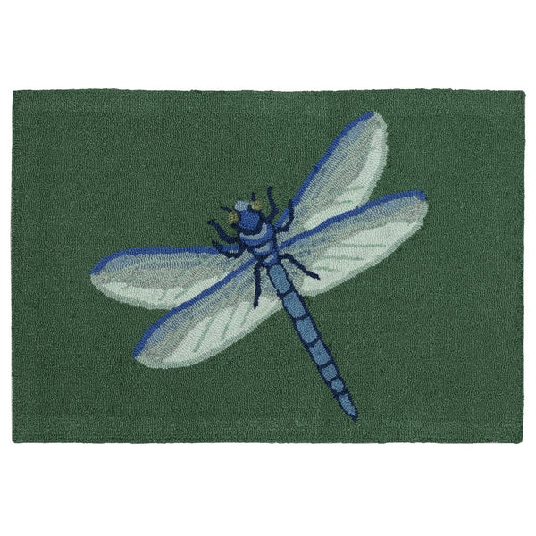Trans Ocean Liora Manne Frontporch Indoor/Outdoor Dragonfly Mat – Vibrant Botanical Design For Any Space Green Polyester,Acrylic Ftp12455606