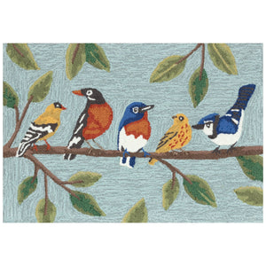 Trans Ocean Liora Manne Frontporch Indoor/Outdoor Rug - Charming Birds On Branch Design For Any Space Blue Polyester,Acrylic Ftp12467103