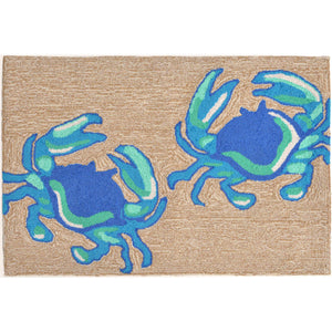 Trans Ocean Liora Manne Frontporch Crabs Indoor/Outdoor Mat - Coastal Charm With Playful Design For Beach Lovers Blue Polyester,Acrylic Ftp23140403