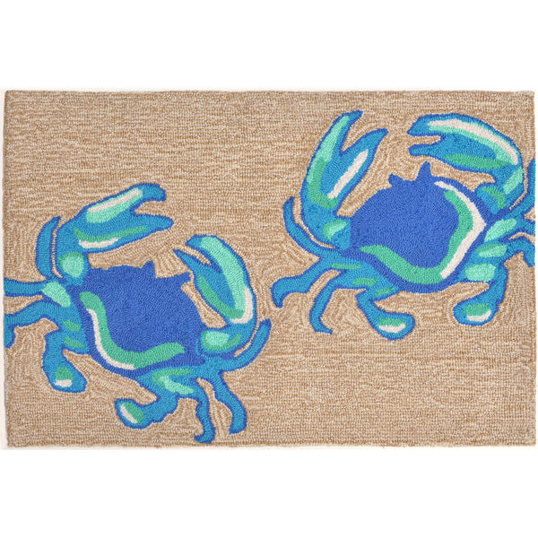 Trans Ocean Liora Manne Frontporch Crabs Indoor/Outdoor Mat - Coastal Charm With Playful Design For Beach Lovers Blue Polyester,Acrylic Ftp23140403