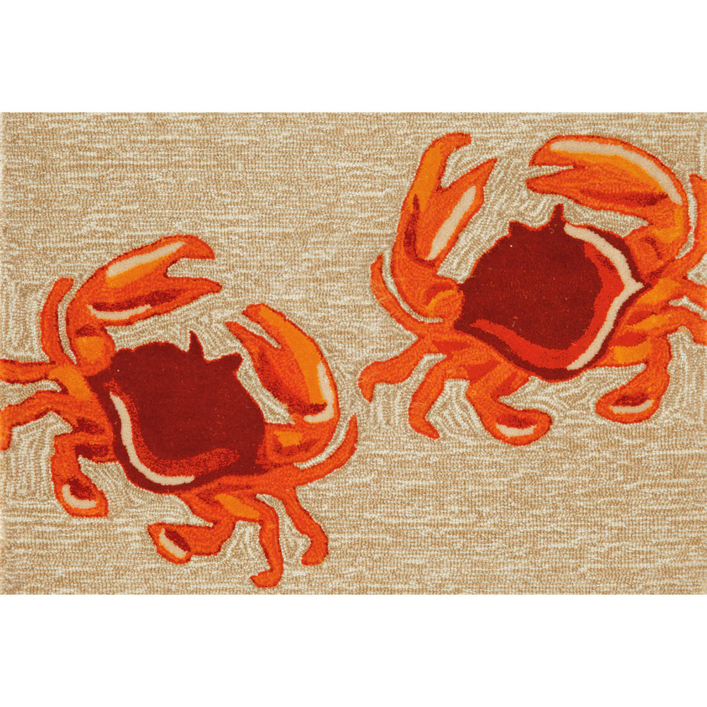 Trans Ocean Liora Manne Frontporch Crabs Indoor/Outdoor Mat - Coastal Charm With Playful Design For Beach Lovers Natural Polyester,Acrylic Ftp34140412
