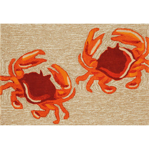 Trans Ocean Liora Manne Frontporch Crabs Indoor/Outdoor Mat - Coastal Charm With Playful Design For Beach Lovers Natural Polyester,Acrylic Ftp34140412