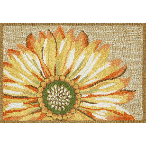 Trans Ocean Liora Manne Frontporch Sunflower Indoor/Outdoor Mat - Vibrant Floral Design For Any Space Yellow Polyester,Acrylic Ftp12141709