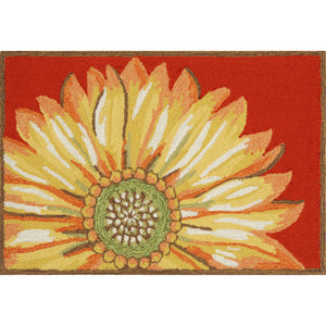 Trans Ocean Liora Manne Frontporch Sunflower Indoor/Outdoor Mat - Vibrant Floral Design For Any Space Red Polyester,Acrylic Ftp34141724