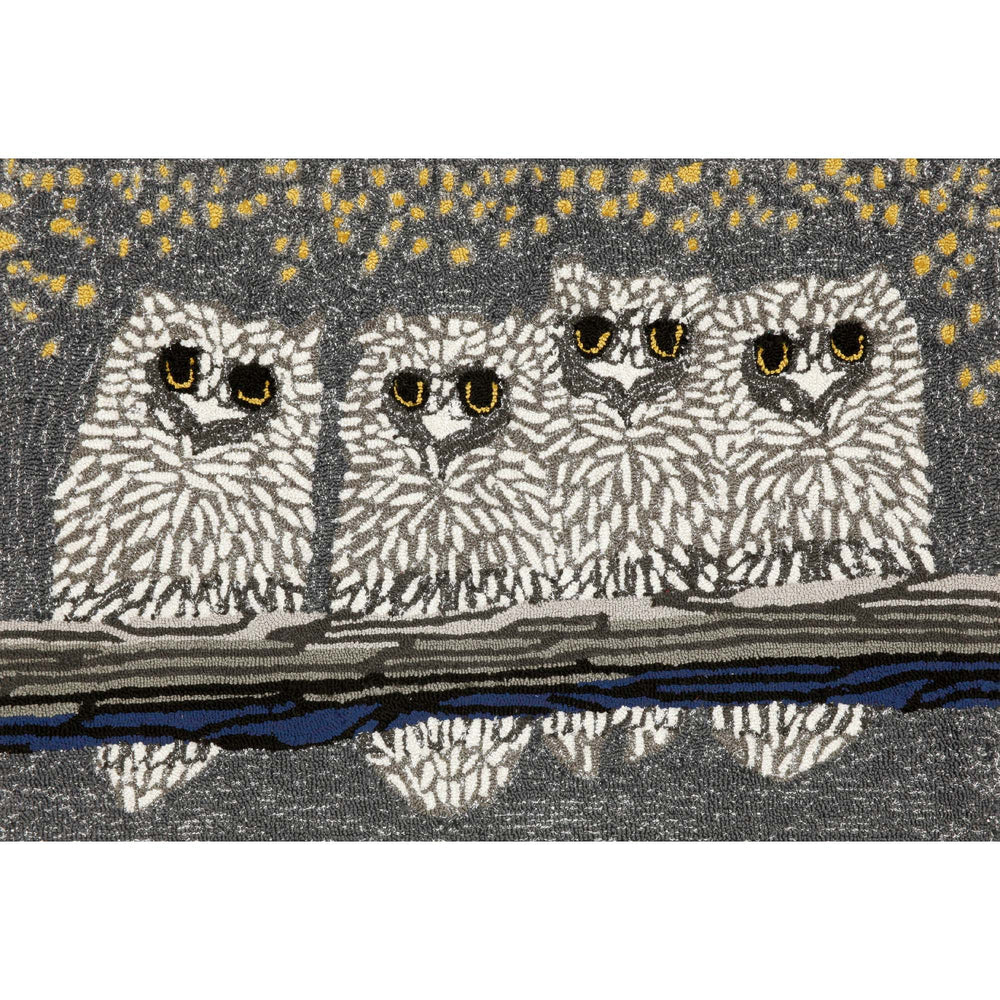 Trans Ocean Liora Manne Frontporch Owls Area Rug - Stylish Indoor/Outdoor Mat For Nature Lovers And Cabins Grey Polyester,Acrylic Ftp34144347