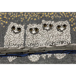 Trans Ocean Liora Manne Frontporch Owls Area Rug - Stylish Indoor/Outdoor Mat For Nature Lovers And Cabins Grey Polyester,Acrylic Ftp34144347