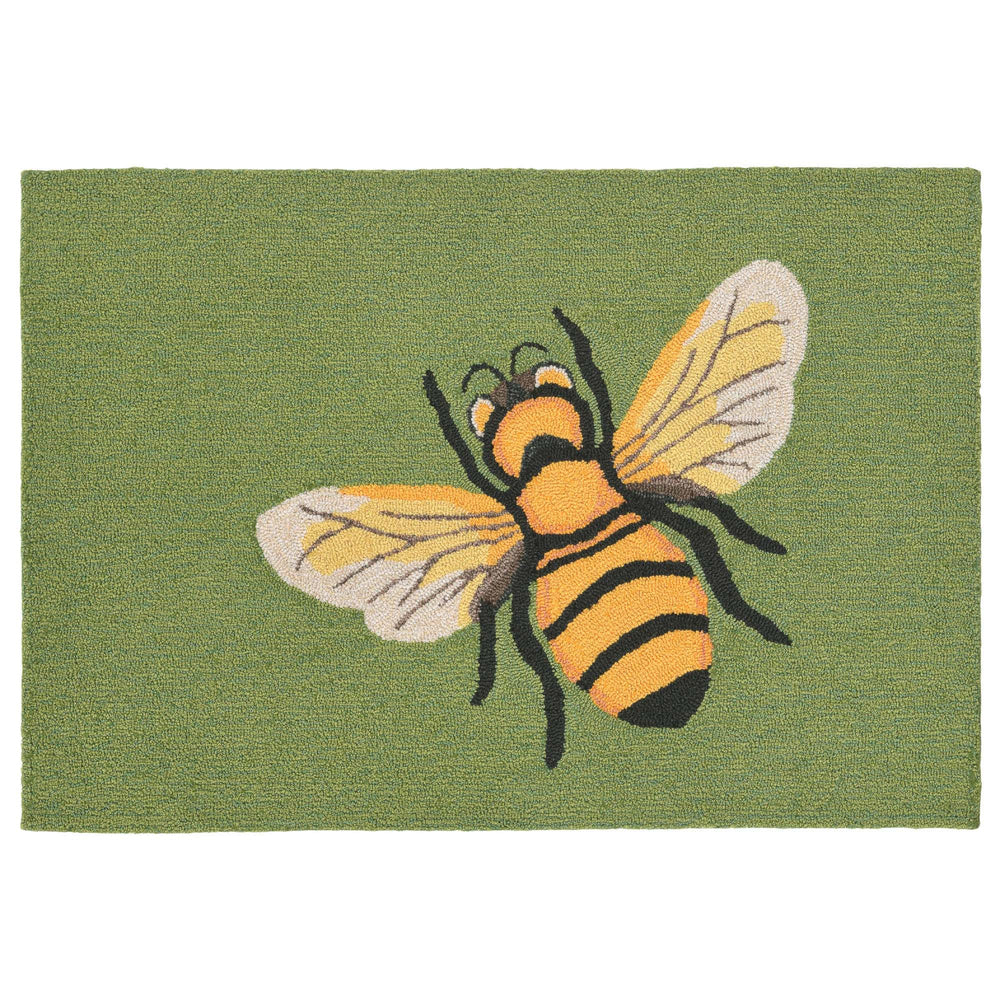 Trans Ocean Liora Manne Frontporch Bee Indoor/Outdoor Mat - Vibrant Hand Tufted Rug For Nature Lovers' Decor Green Polyester,Acrylic Ftp34150506