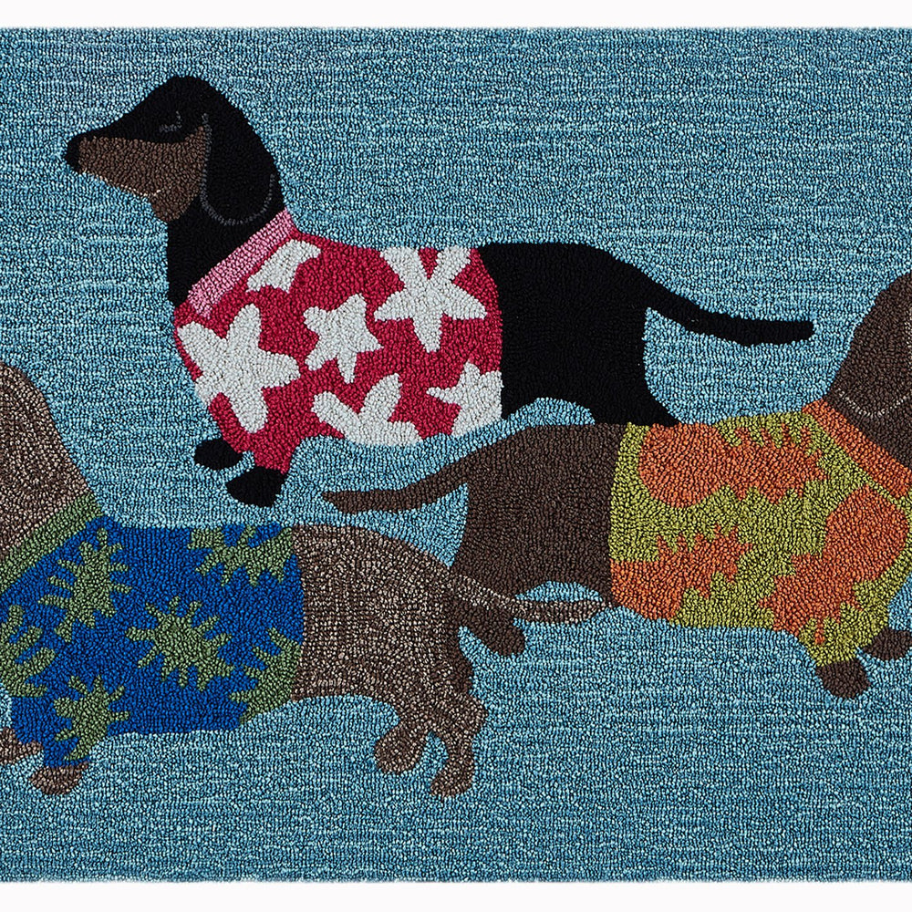 Trans Ocean Liora Manne Tropical Hounds Indoor/Outdoor Mat - Colorful Coastal Design For Your Doorstep Decor Blue Polyester,Acrylic Ftp23158344