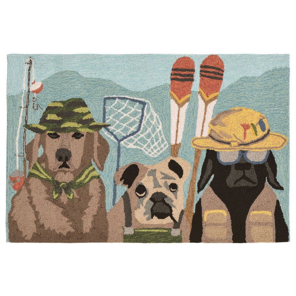 Trans Ocean Liora Manne Frontporch Fishing Patrol Indoor/Outdoor Rug - Fun Dog Design For Your Home Decor Multi Polyester,Acrylic Ftp34159144
