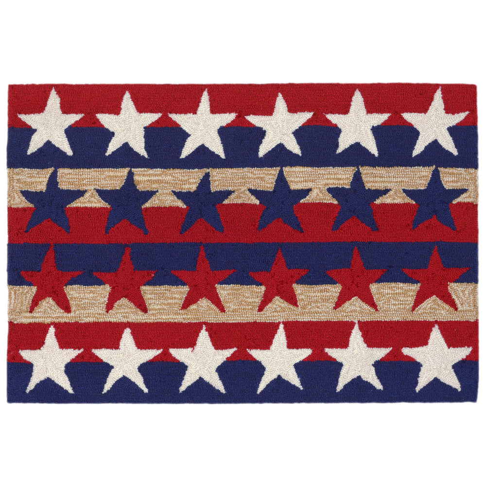 Trans Ocean Liora Manne Frontporch Stars & Stripes Indoor/Outdoor Mat - Vibrant, Durable, And Fun Décor Piece Red Polyester,Acrylic Ftp12180414