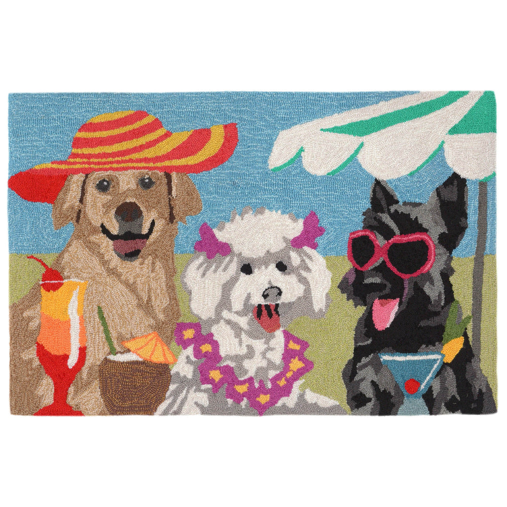 Trans Ocean Liora Manne Frontporch Sassy Lassies Indoor/Outdoor Mat - Colorful Canine Poolside Fun Decor Multi Polyester,Acrylic Ftp12180844