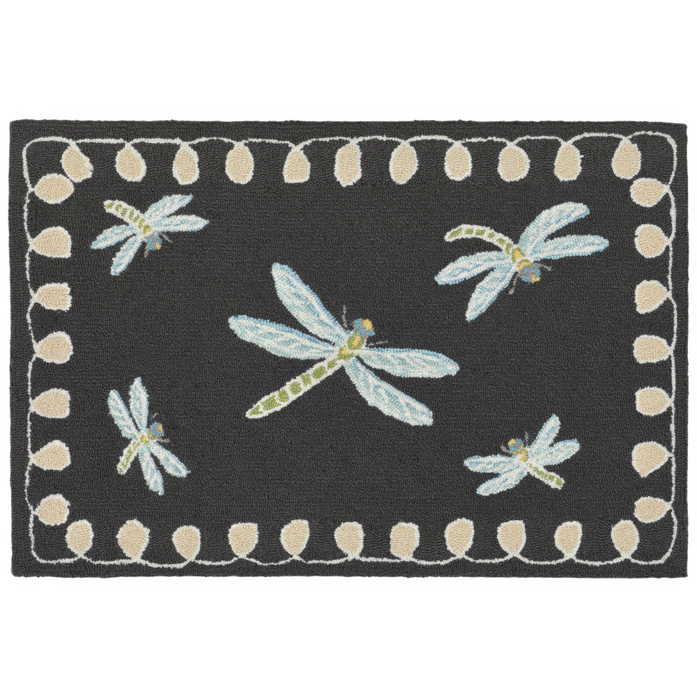 Trans Ocean Liora Manne Frontporch Dragonfly Indoor/Outdoor Mat - Whimsical Rug With Rich Colors & Style Black Polyester,Acrylic Ftp34204847