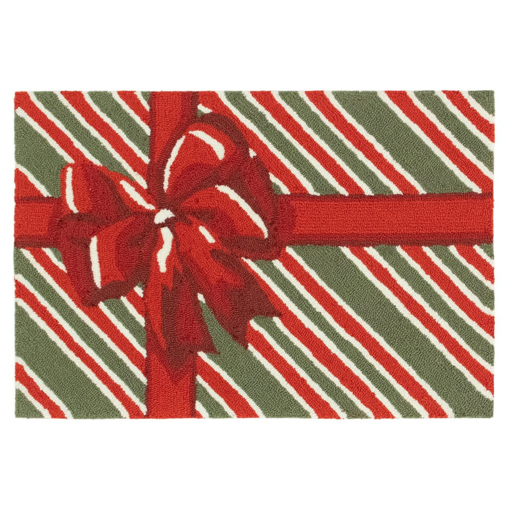 Trans Ocean Liora Manne Frontporch Giftbox Indoor/Outdoor Mat - Festive Holiday Decor For Your Home Entryway Red Polyester,Acrylic Ftp12442824