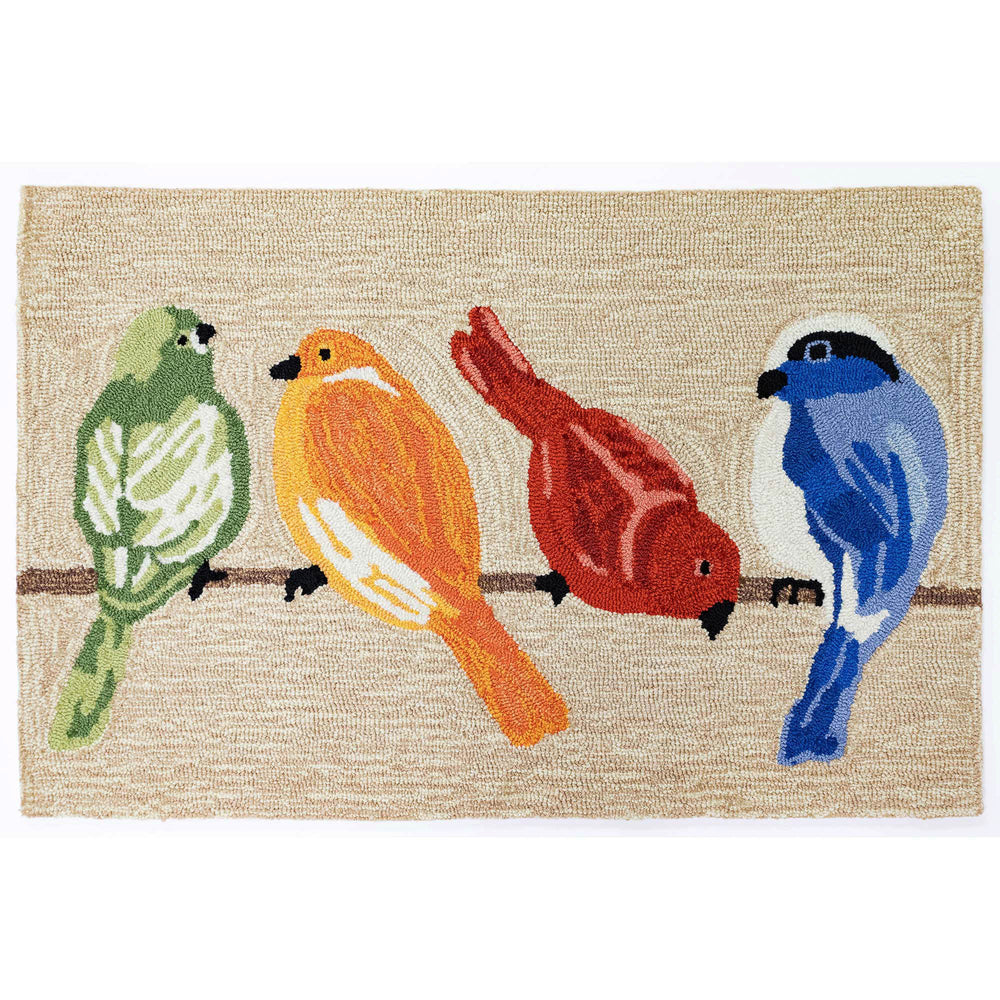 Trans Ocean Liora Manne Frontporch Birds Indoor/Outdoor Area Rug - Beautifully Crafted For Transitional Spaces Natural Polyester,Acrylic Ftp23445712