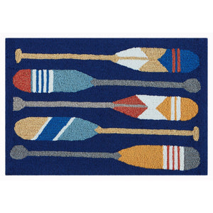 Trans Ocean Liora Manne Frontporch Nautical Paddles Indoor/Outdoor Mat - Vibrant Boating Design For Any Space Navy Polyester,Acrylic Ftp34450833