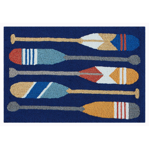 Trans Ocean Liora Manne Frontporch Nautical Paddles Indoor/Outdoor Mat - Vibrant Boating Design For Any Space Navy Polyester,Acrylic Ftp34450833