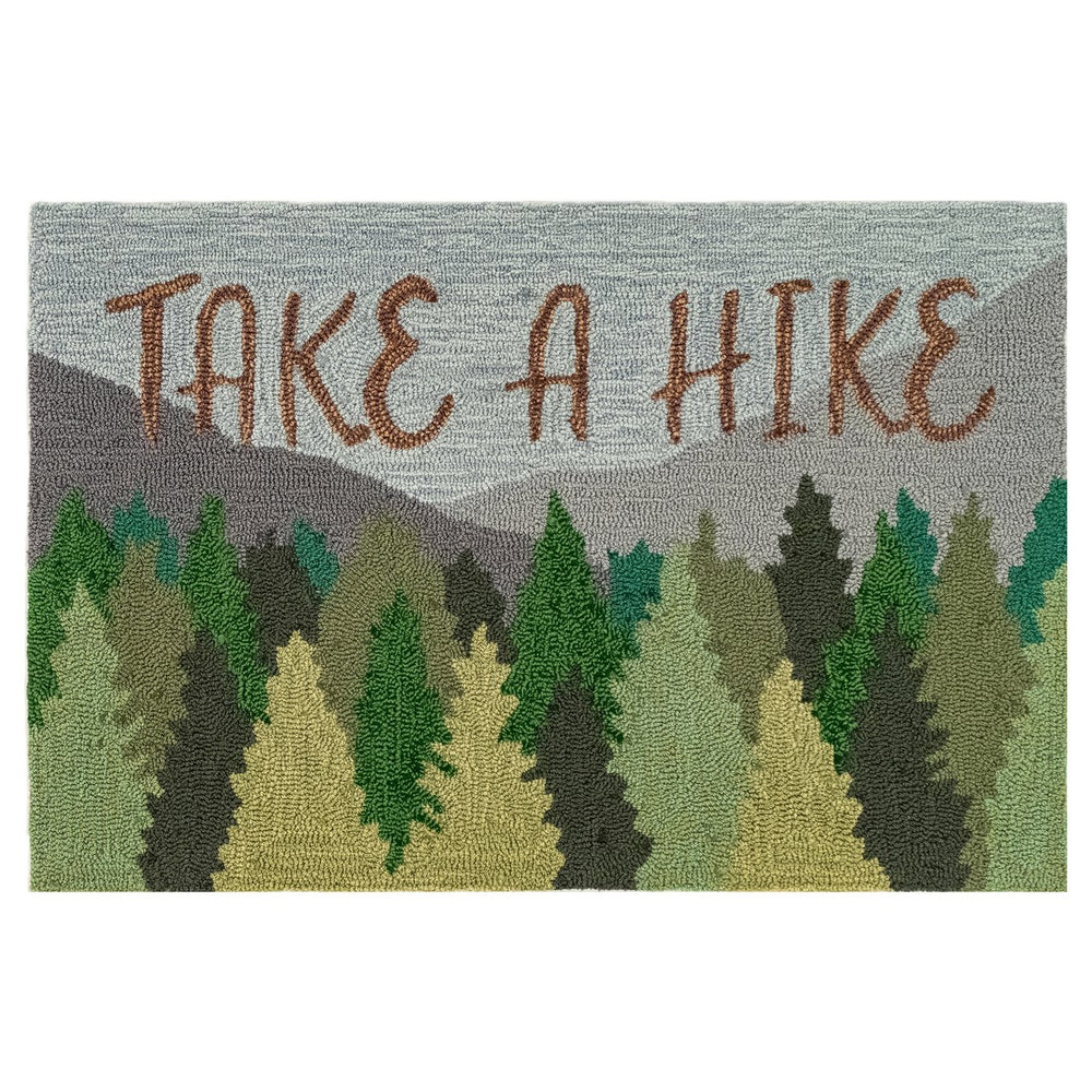 Trans Ocean Liora Manne Take A Hike Indoor/Outdoor Mat - Playful Nature-inspired Design For Home Decor Green Polyester,Acrylic Ftp34451316