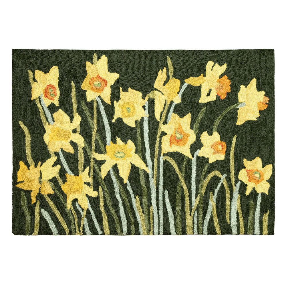 Trans Ocean Liora Manne Frontporch Daffodil Indoor/Outdoor Area Rug - Vibrant Floral Design For Any Space Green Polyester,Acrylic Ftp23456006