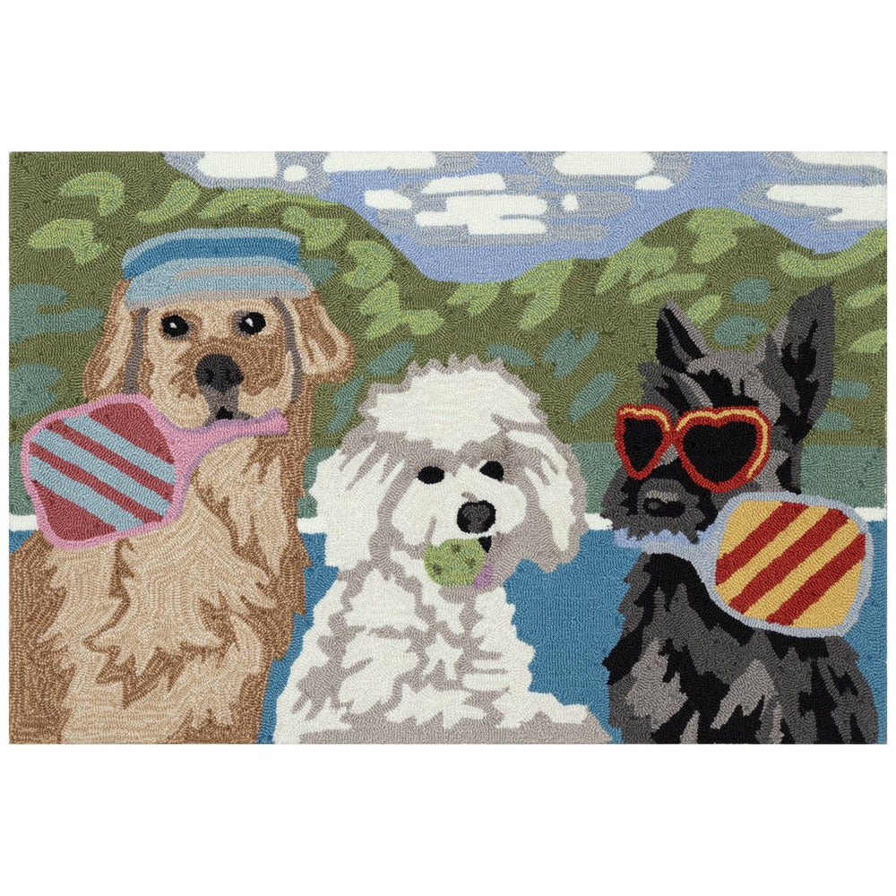 Trans Ocean Liora Manne Frontporch Pickled Pups Indoor/Outdoor Rug - Whimsical Pet Design For All Spaces Multi Polyester,Acrylic Ftp12465944