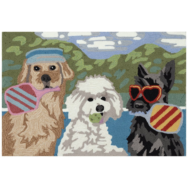 Trans Ocean Liora Manne Frontporch Pickled Pups Indoor/Outdoor Rug - Whimsical Pet Design For All Spaces Multi Polyester,Acrylic Ftp12465944