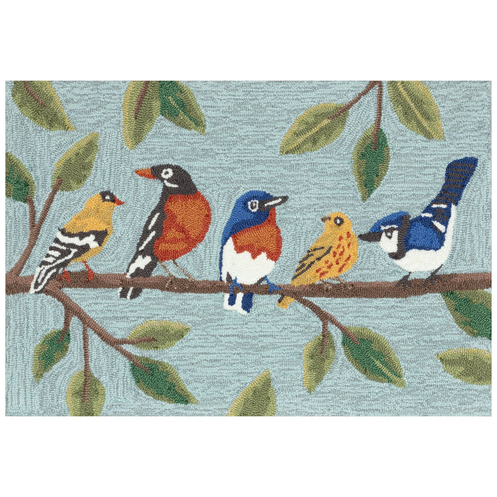 Trans Ocean Liora Manne Frontporch Indoor/Outdoor Rug - Charming Birds On Branch Design For Any Space Blue Polyester,Acrylic Ftp23467103