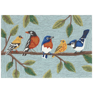 Trans Ocean Liora Manne Frontporch Indoor/Outdoor Rug - Charming Birds On Branch Design For Any Space Blue Polyester,Acrylic Ftp23467103
