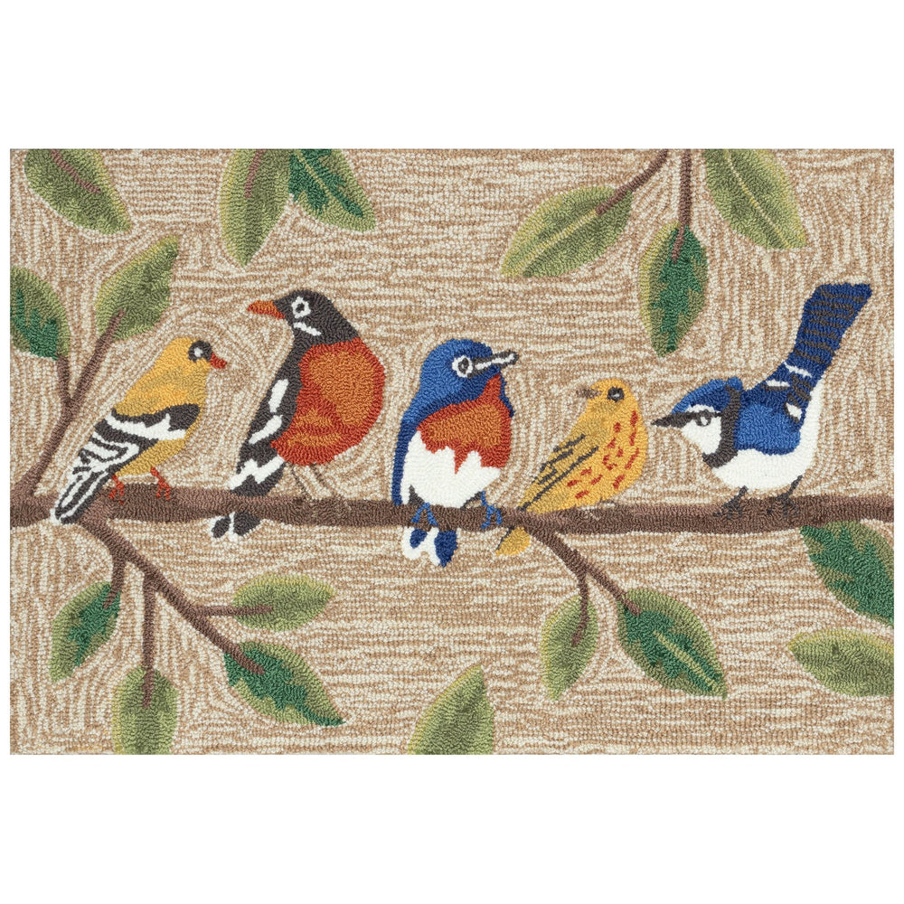 Trans Ocean Liora Manne Frontporch Birds On A Branch Indoor/Outdoor Mat – Charming Nature Decor For Any Space Natural Polyester,Acrylic Ftp23467112