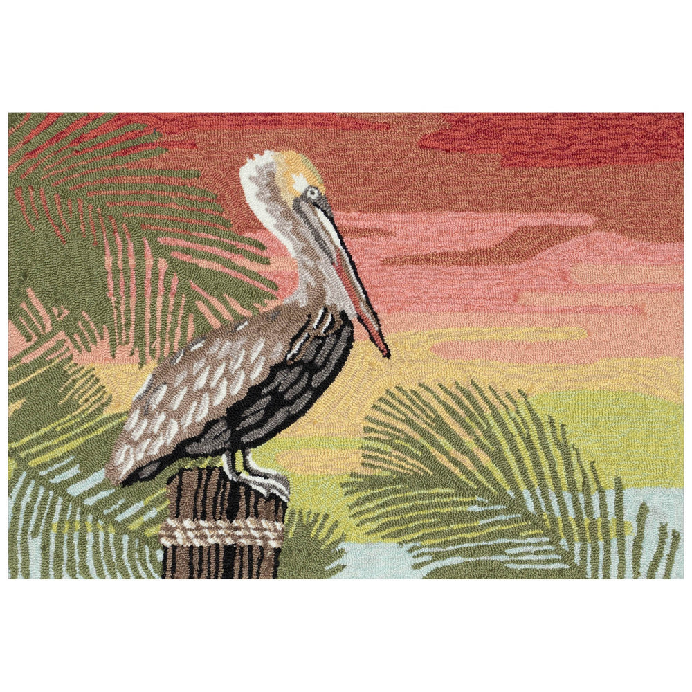 Trans Ocean Liora Manne Frontporch Pelican Indoor/Outdoor Mat - Stunning Tropical Design To Enhance Your Space Orange Polyester,Acrylic Ftp34471218