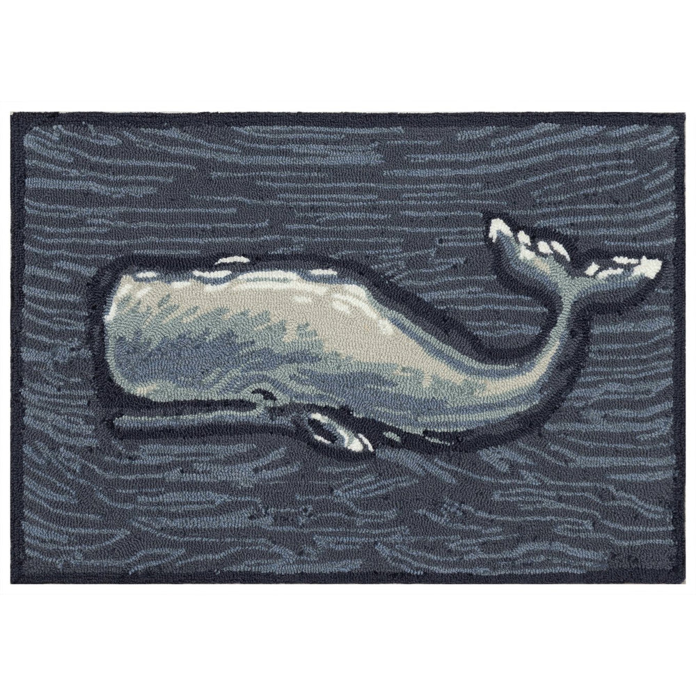 Trans Ocean Liora Manne Frontporch Whale Indoor/Outdoor Mat - Stunning Coastal Design For Modern Spaces Blue Polyester,Acrylic Ftp12471804