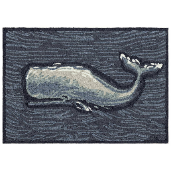Trans Ocean Liora Manne Frontporch Whale Indoor/Outdoor Mat - Stunning Coastal Design For Modern Spaces Blue Polyester,Acrylic Ftp12471804