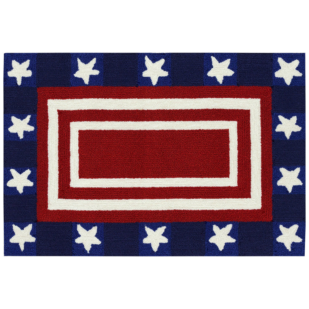 Trans Ocean Liora Manne Frontporch Patriotic Pendant Indoor/Outdoor Area Rug – Vibrant Americana Design For All Spaces Red Polyester,Acrylic Ftp34463724