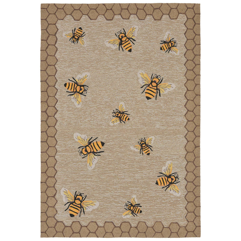 Trans Ocean Liora Honeycomb Bee Indoor/Outdoor Area Rug - Playful Geometric Accent For Nature Lovers' Decor Natural Polyester,Acrylic Ftp46243212